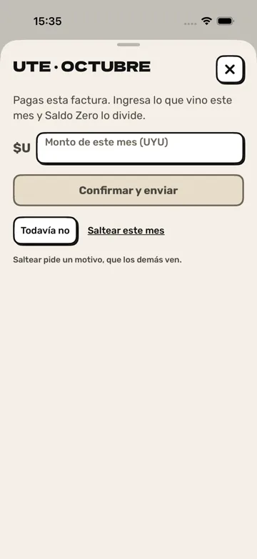 Captura: Factura del mes. Confirmar el monto de la factura del mes.